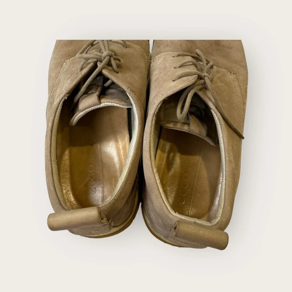 ECCO Mens Leather Casual Dress Shoes, Lace-Up, Size US 11 EU 45,‎ Beige